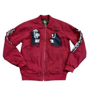 Lumen Five Nights at Freddy’s Distressed Bomber Jacket Red Size Small